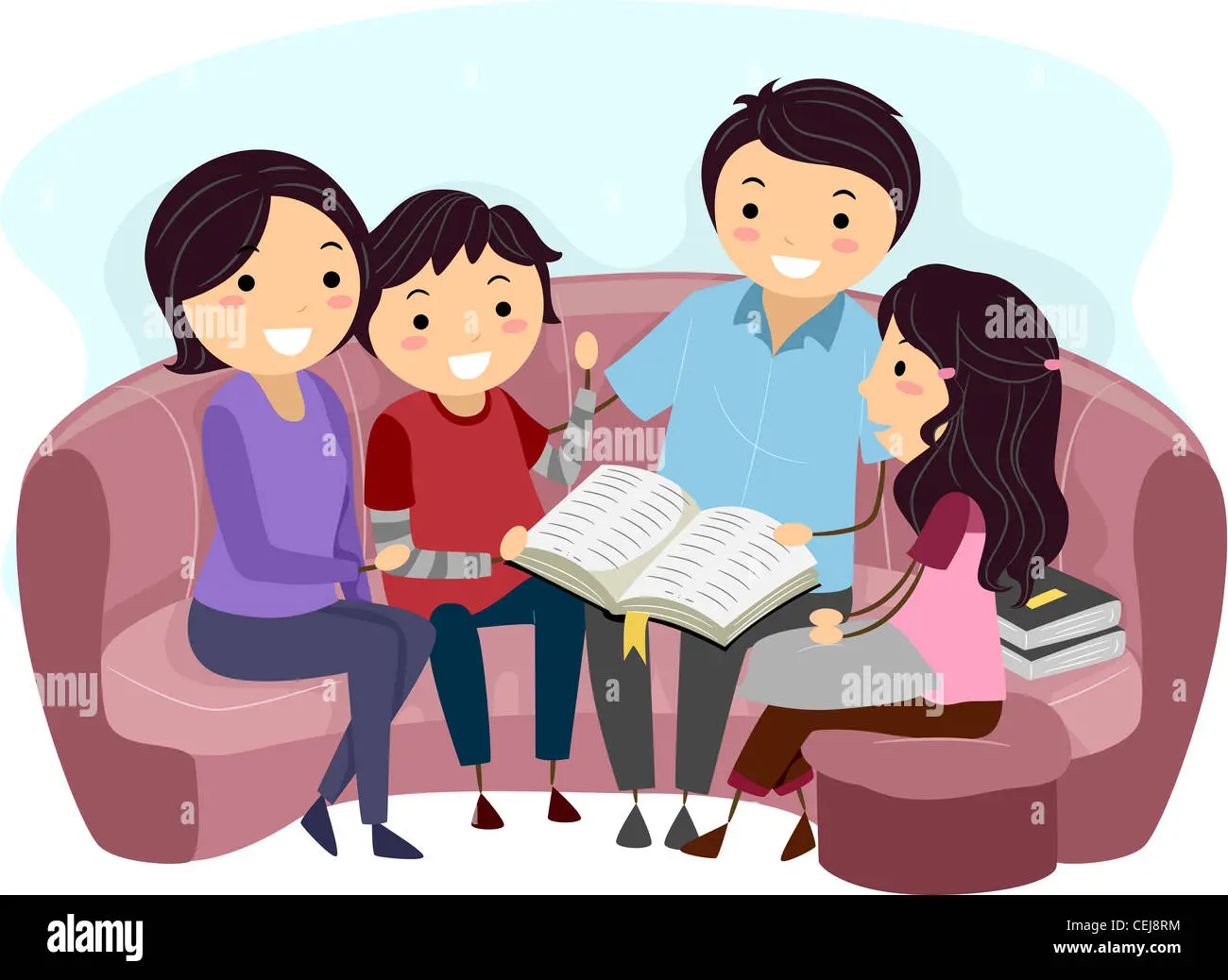La Magia de Leer la Biblia en Familia: Cómo Crear un Ambiente de Fe y Amor - Cómo leer la Biblia en familia familia leyendo la biblia animado - Cómo leer la Biblia en familia
