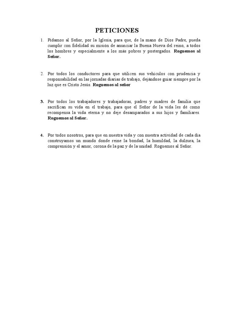 peticiones para misa por el dia del trabajo - Cómo orar por los trabajadores