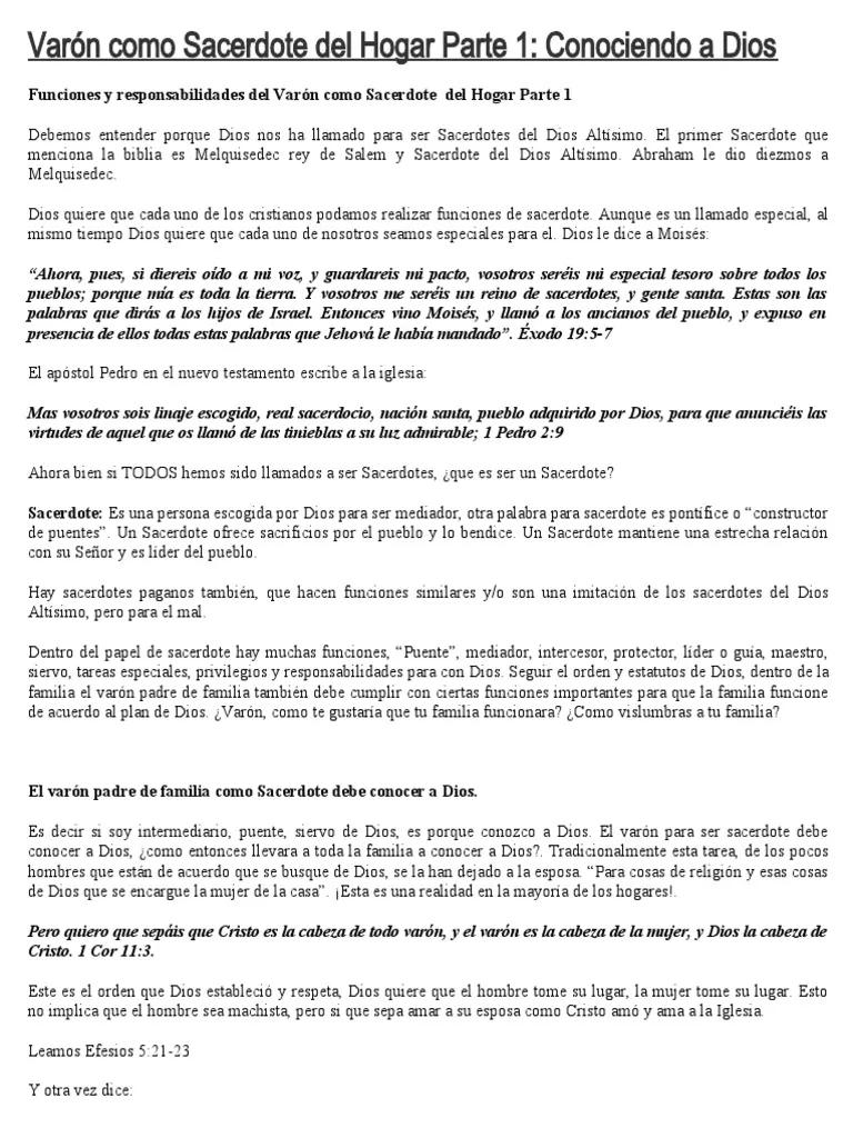 Los Deberes de un Sacerdote Según la Biblia - Cuál es el rol de un sacerdote deberes de un sacerdote segun la biblia - Cuál es el rol de un sacerdote