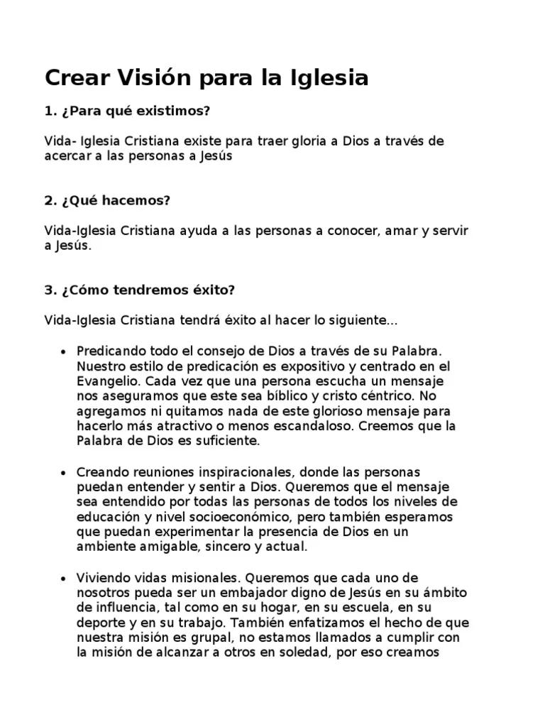 La Visión de una Iglesia Evangélica: Un Sueño Compartido - Cuál es la visión de un pastor vision de una iglesia evangelica - Cuál es la visión de un pastor