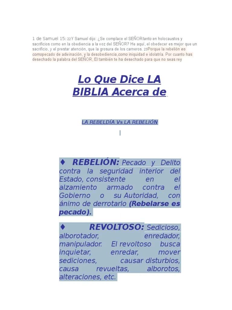 Características de la Rebeldía según la Biblia - Cuáles son las características de la rebeldía caracteristicas de la rebeldia segun la biblia - Cuáles son las características de la rebeldía