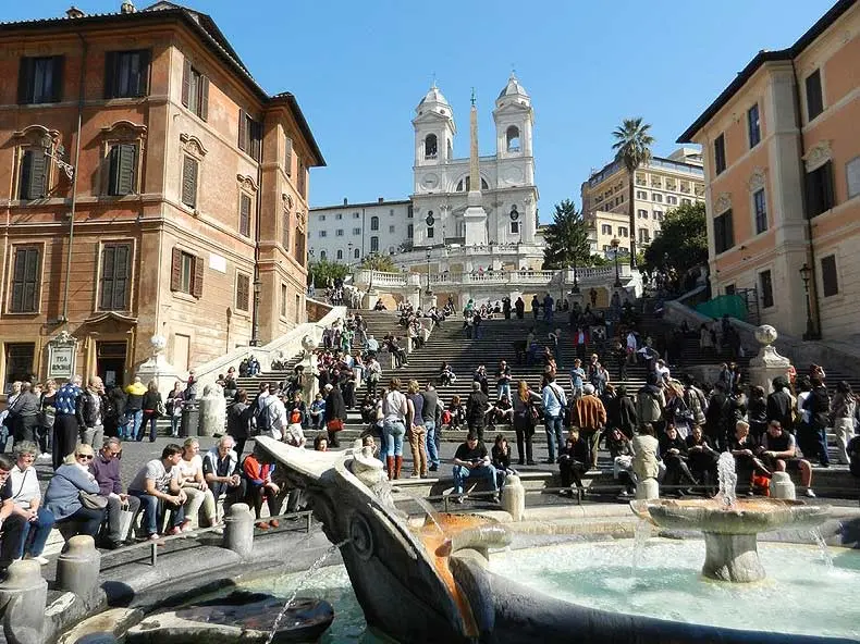 iglesia plaza españa roma - Cuántos escalones tiene la plaza España