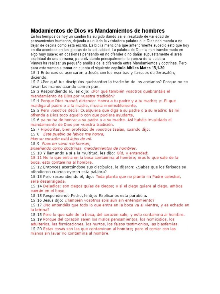 Mandamientos de Hombre en la Biblia: Una Advertencia a la Tradición - Donde dice la Biblia doctrina de hombres mandamientos de hombre en la biblia - Donde dice la Biblia doctrina de hombres