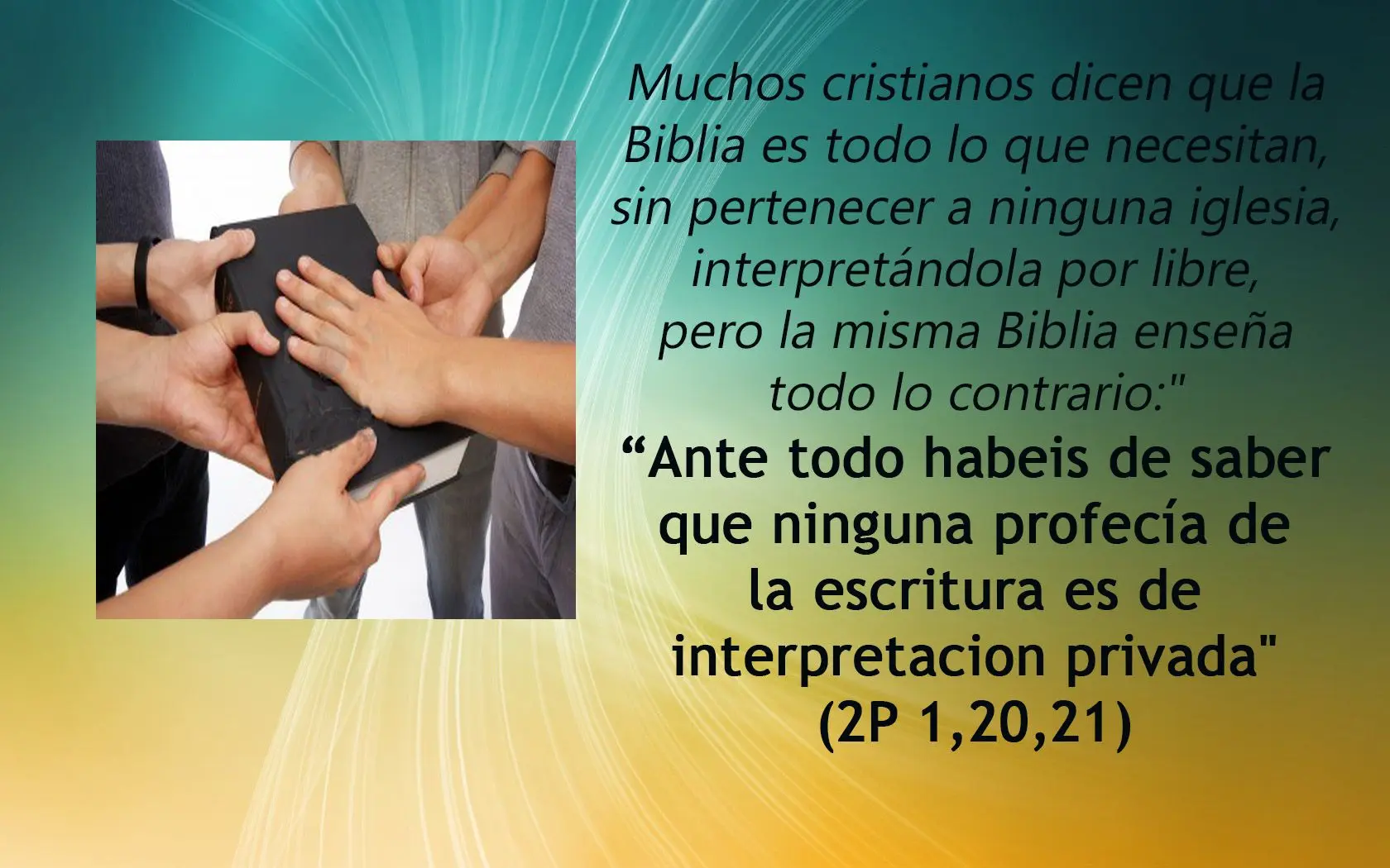 La Biblia: Un Libro Inspirado, No de Interpretación Personal - Por qué no es posible interpretar las palabras de la Biblia de forma privada la biblia no es de interpretacion personal - Por qué no es posible interpretar las palabras de la Biblia de forma privada