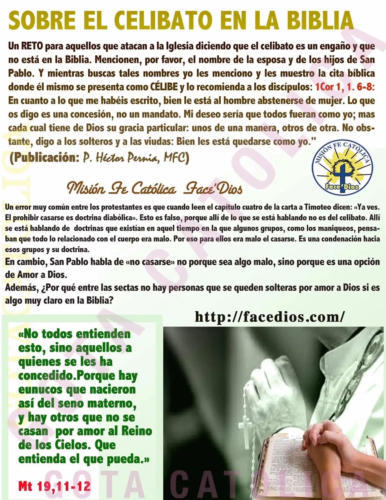 celibato en la biblia - Qué dice la Biblia acerca del celibato