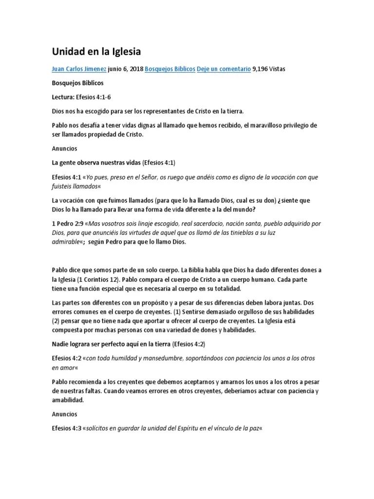 Bosquejo sobre la Unidad de la Iglesia - Que enseña la Biblia sobre la unidad bosquejo sobre la unidad de la iglesia - Que enseña la Biblia sobre la unidad