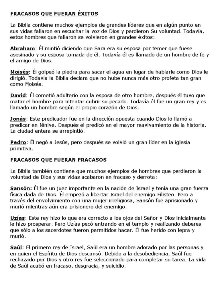 ejemplos de fracaso en la biblia - Qué nos dice la Biblia sobre el fracaso