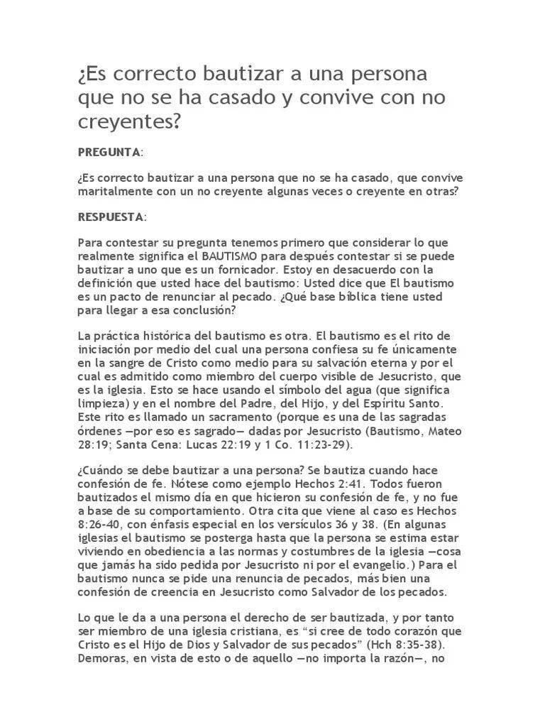 bautizar sin estar casados iglesia - Qué pasa si me bautizo y no estoy casada