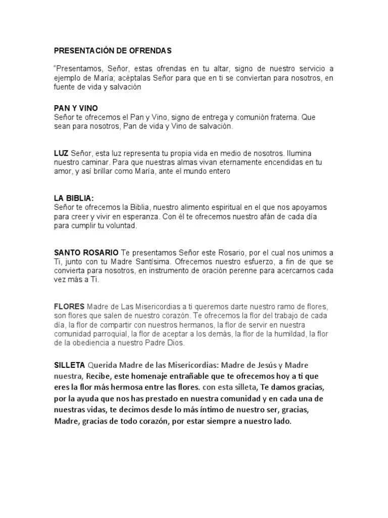 Ofrendas en la Misa: Un Acto de Amor y Gratitud a la Virgen - Que se da en las ofrendas en la Misa ofrendas misa virgen - Que se da en las ofrendas en la Misa