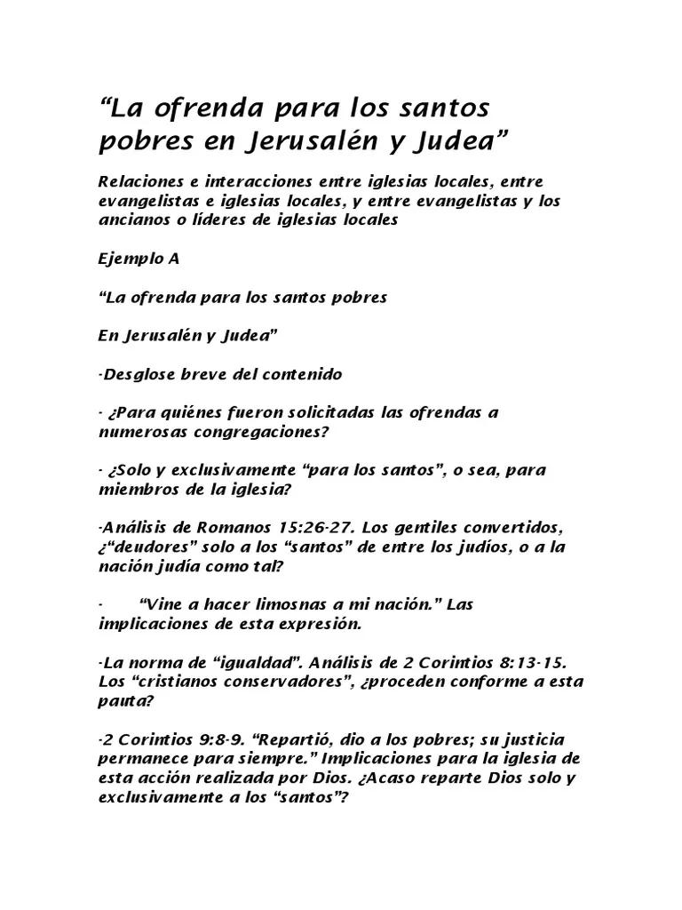 La Ofrenda para los Santos: Un Análisis de 1 Corintios 16:1-4 - Qué significa ofrenda para los santos la ofrenda para los santos iglesia de cristo - Qué significa ofrenda para los santos